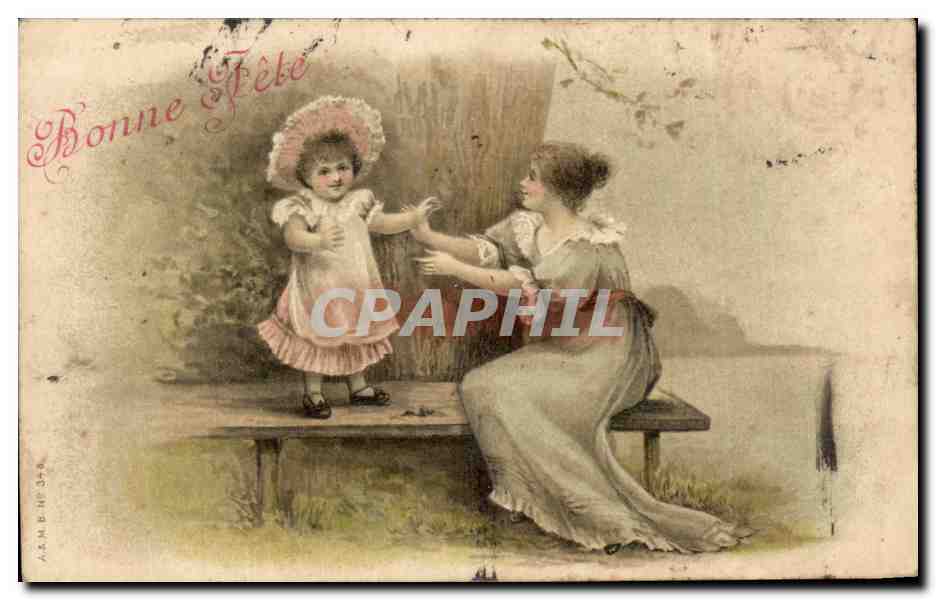CPA Fantaisie Femme et enfant 