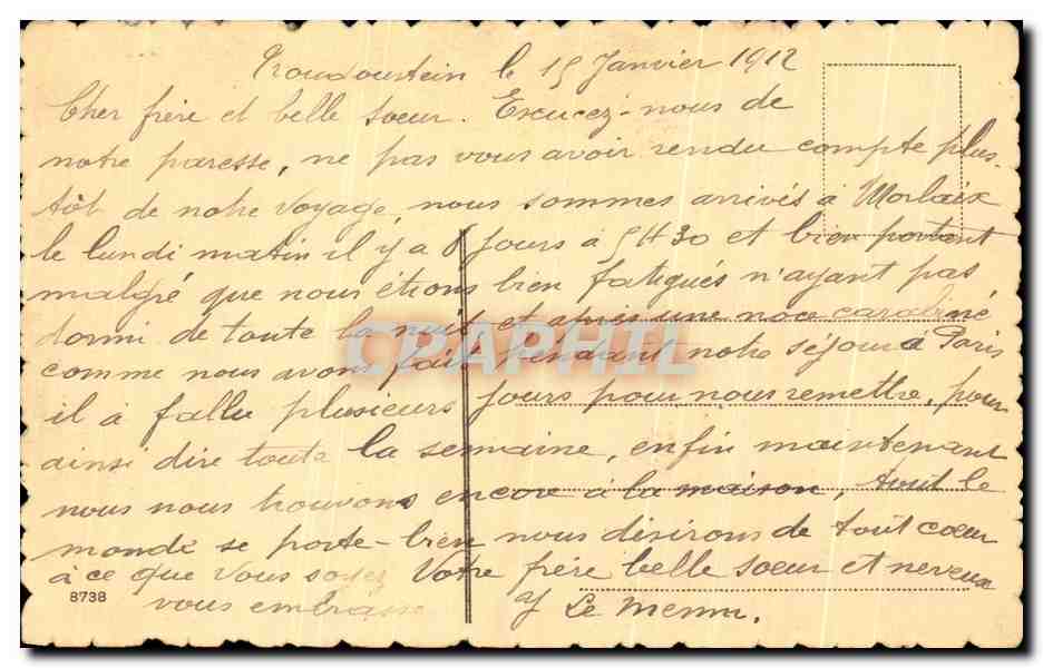 CPA Palermo Porto con veduta della Cita Bateaux — Rückseite