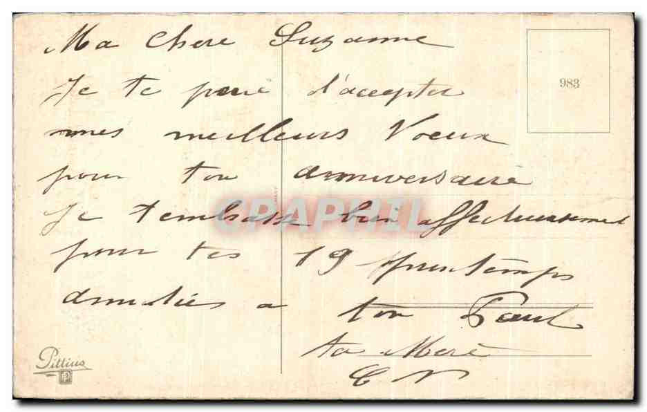 CPA Fantaisie Fleurs  — Verso