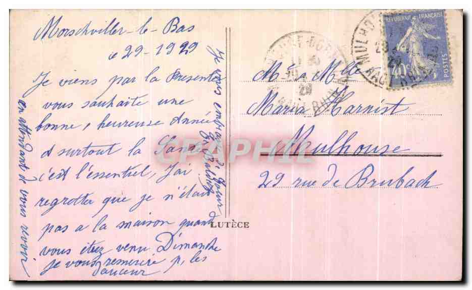 CPA Fantaisie Homme  — Rückseite