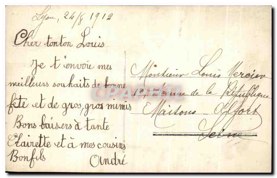 CPA Fantaisie Enfant Garcon  — Rückseite