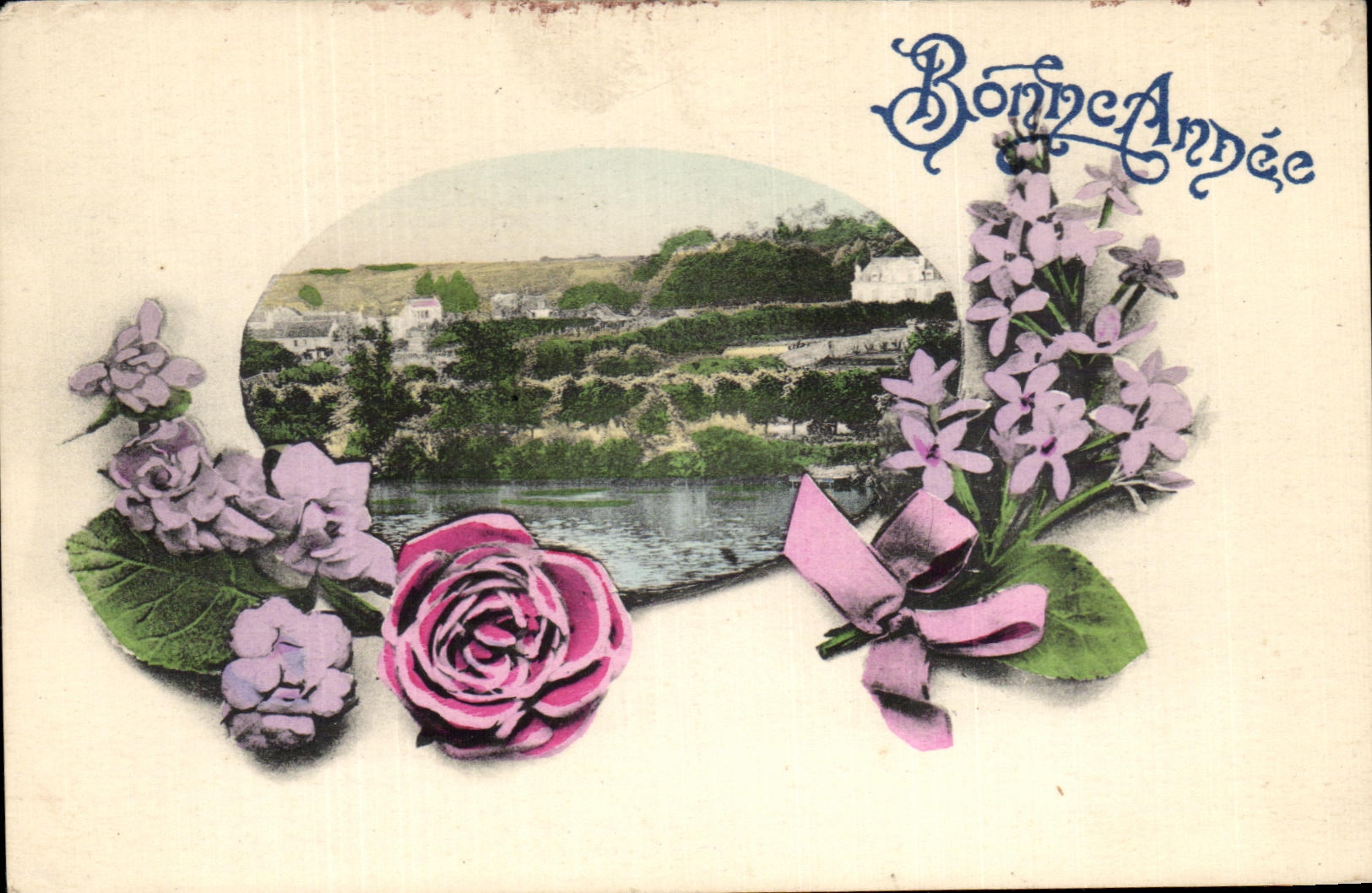 CPA Fantaisie Fleurs au bord de l'eau