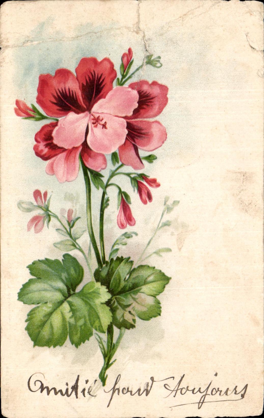 Antike Ansichtskarte Fantasie Blumen
