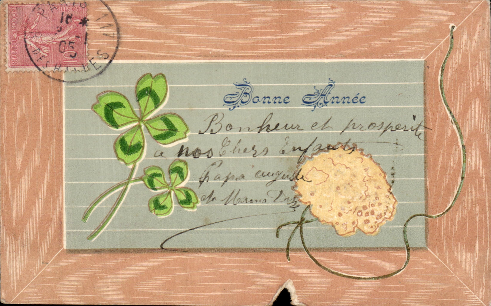 CPA Fantaisie Fleurs Trefle
