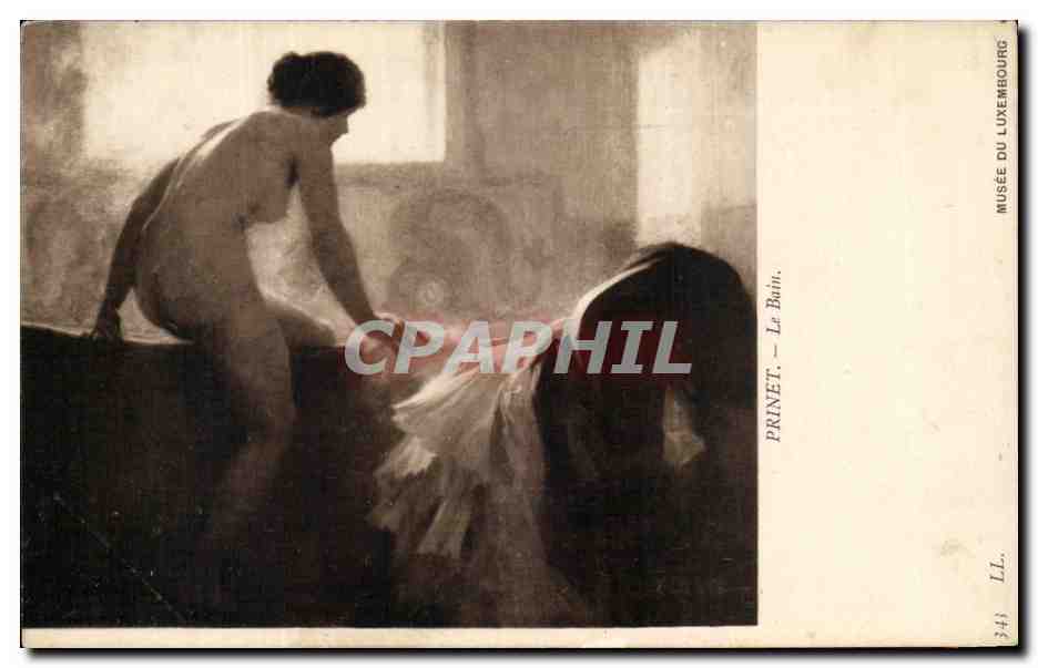 CPA Fantaisie Femme Prinet Le bain Musee du Luxembourg paris 