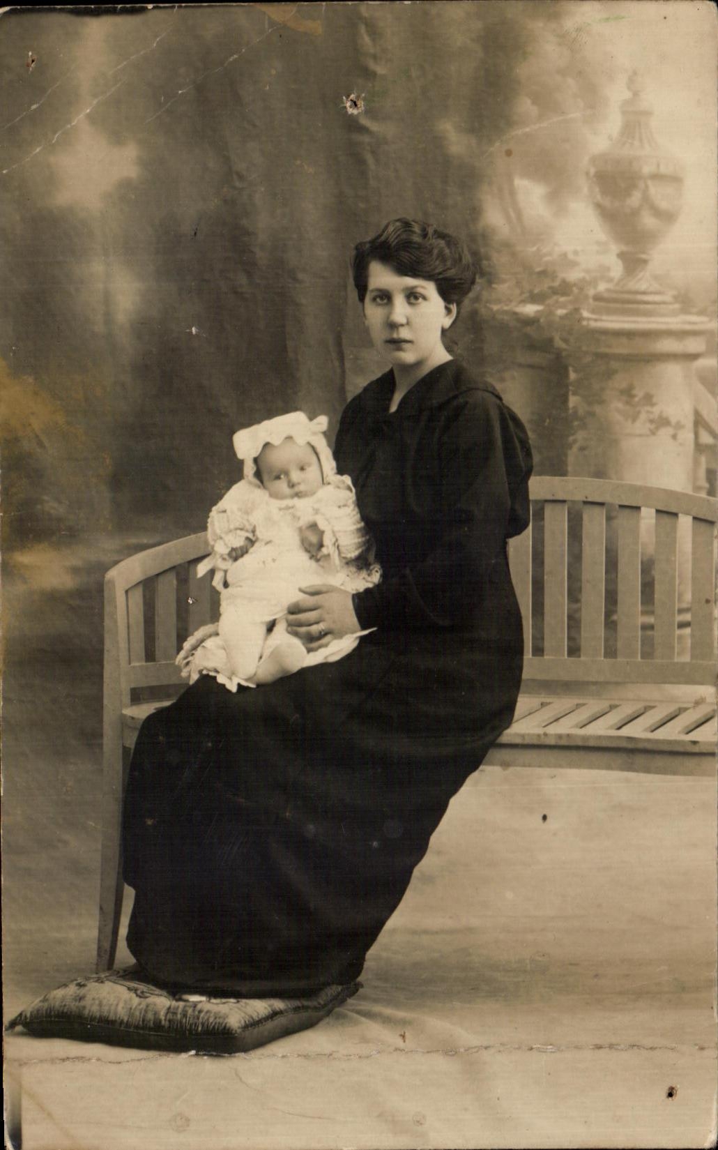 CARTE PHOTO Femme et enfant