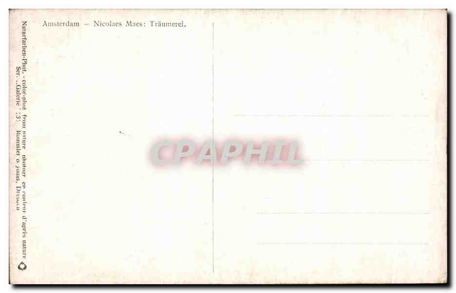 CPA Amsterdam Nicolas Maes Traumerei — Verso