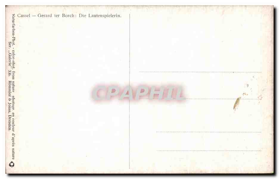 CPA Cassel Gerard der Boch Die lautenspielerin  — Verso