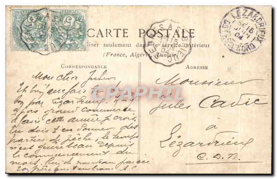 CPA Fantaisie Femme en barque — Verso
