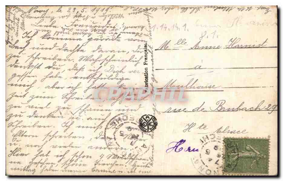 CPA Fantaisie Femme  — Rückseite