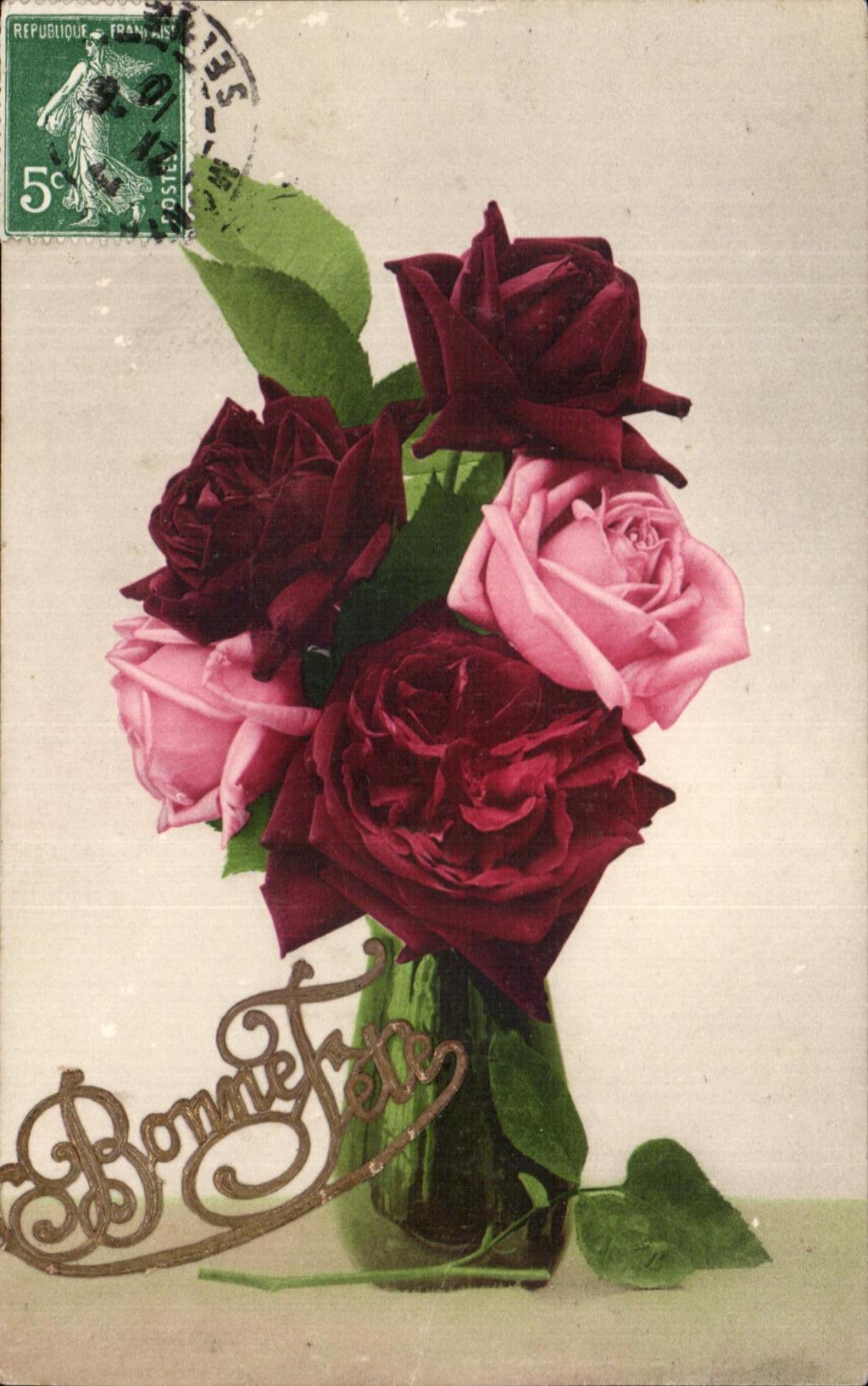 CPA Fantaisie Fleurs Roses 