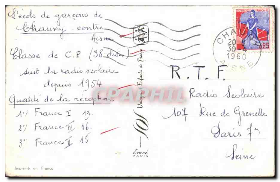 CPA Fantaisie Fleurs — Rückseite