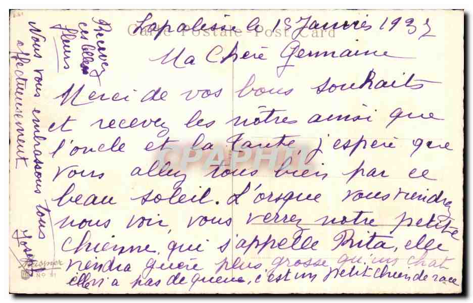 CPA Fantaisie Fleurs  — Verso