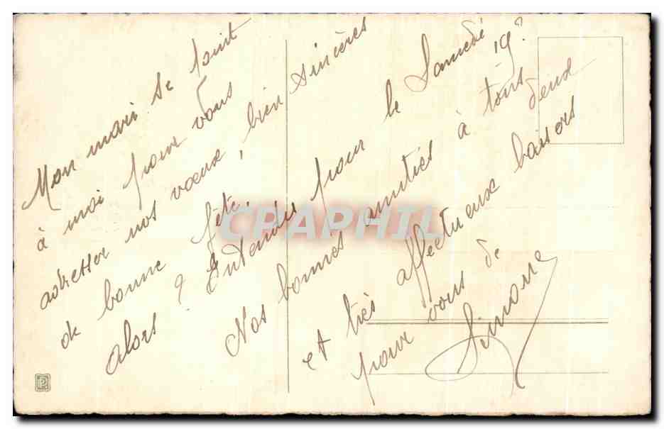 CPA Fantaisie Fleurs Roses — Rückseite