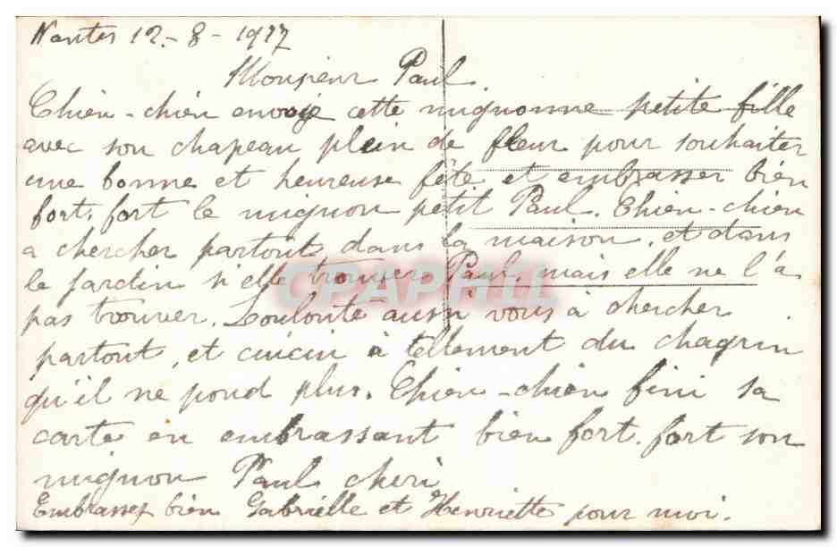 CPA Fantaisie Enfant — Verso