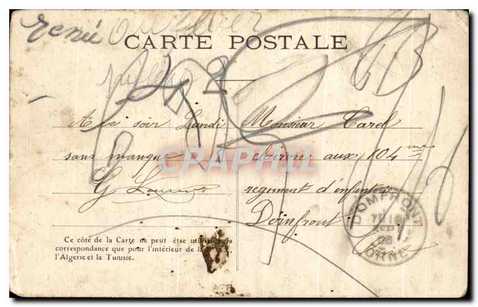 CPA Fantaisie Femme  — Rückseite
