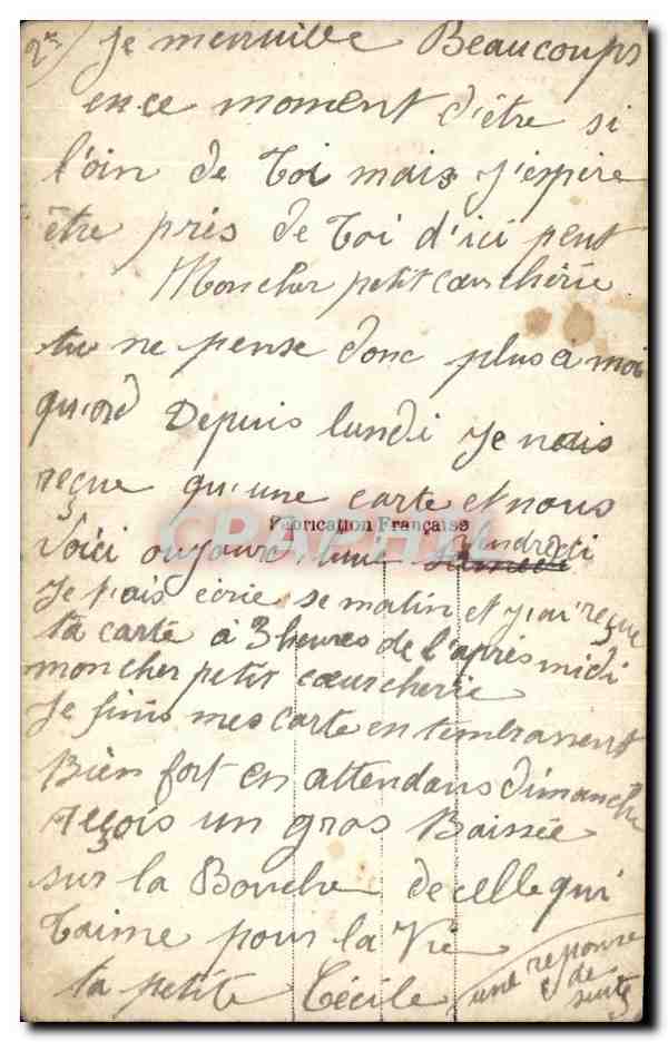 Je pense à toi — Poème amoureux — Édition Française, n° 124 — Verso