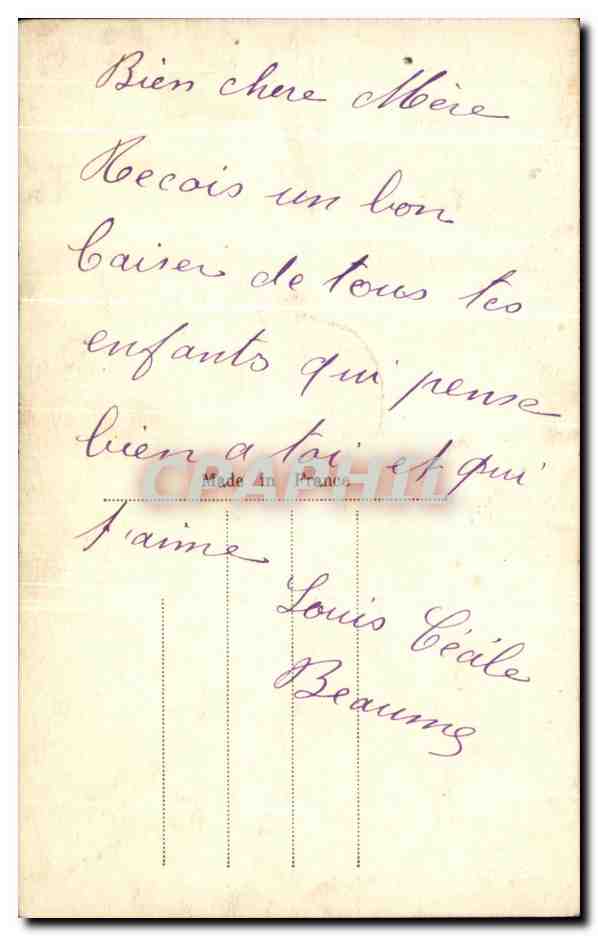 CPA Fantaisie Fleurs Moulin  — Verso