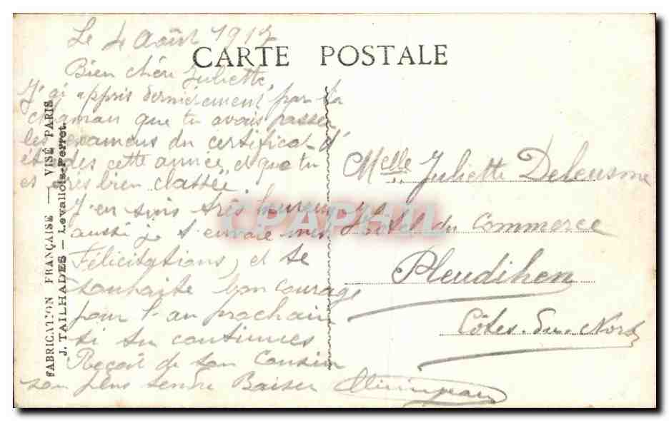 CPA Fantaisie Fleurs  — Rückseite