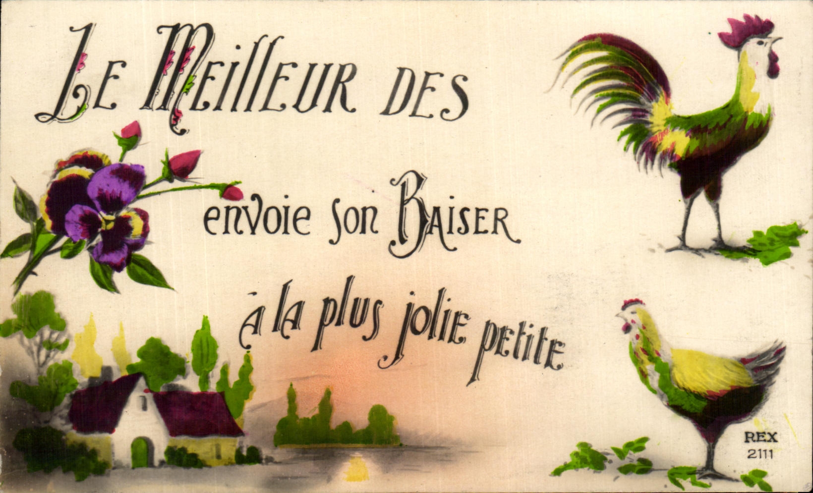 CPA Fantaisie Coq Poule