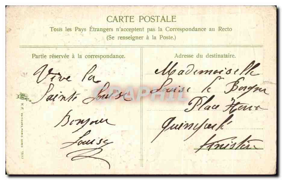 CPA Fantaisie Fleurs  — Back