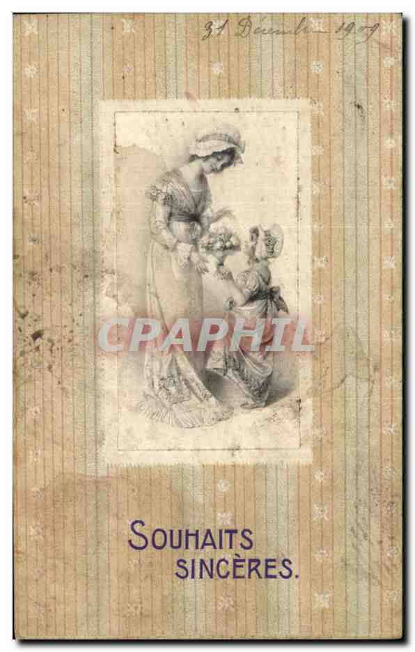 Femme et enfant — Souhaits sincères — datée 31 Décembre 1919