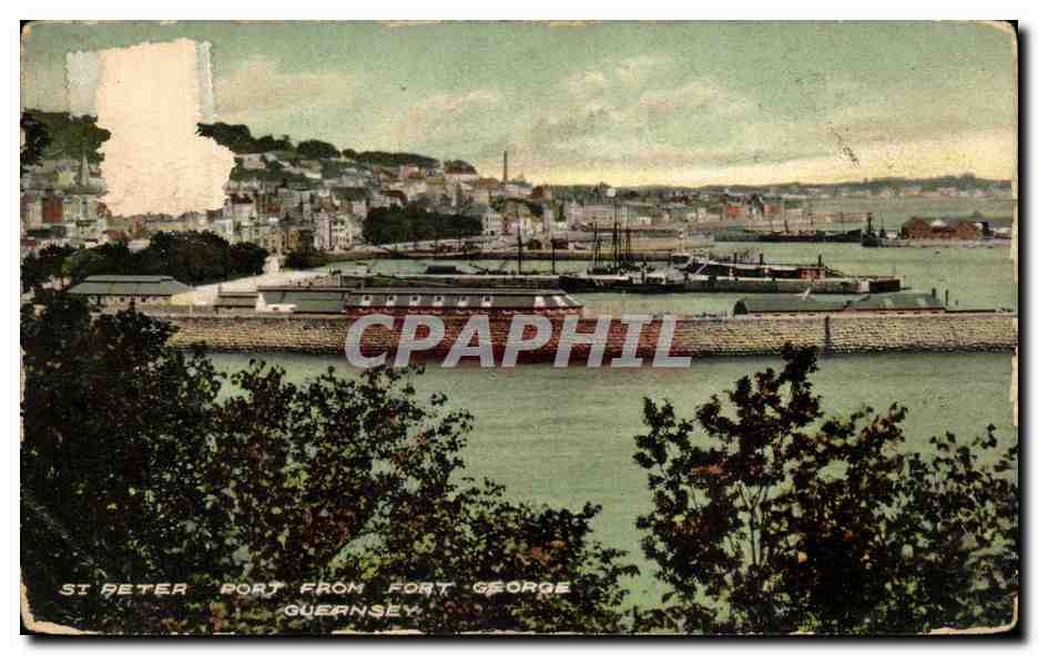 CPA St Peter Port from Fort George Guernsey