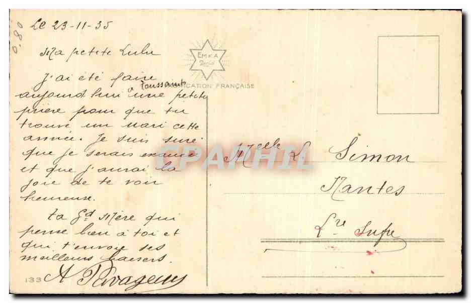 CPA Fantaisie Fleurs  — Back