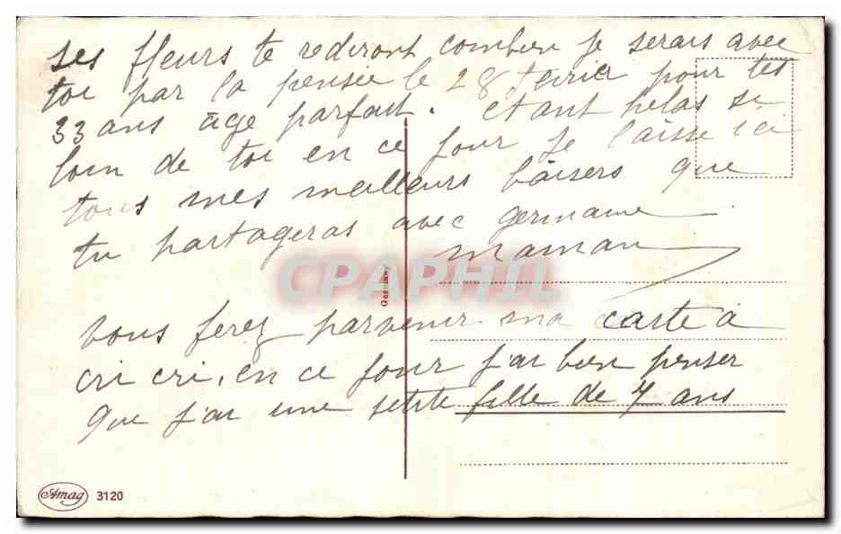 CPA Fantaisie Fleurs  — Verso