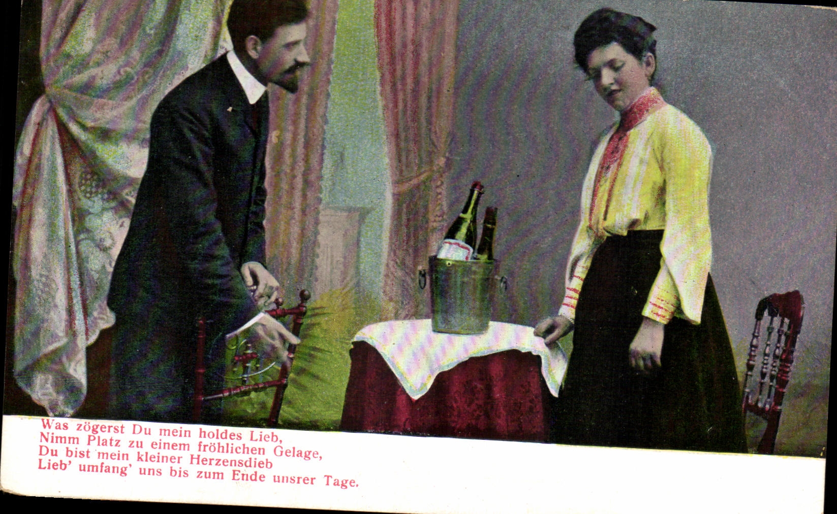 CPA Fantaisie Femme Couple