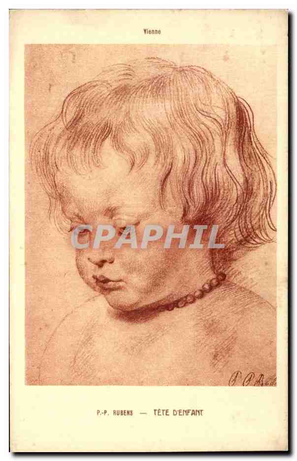 CPA Fantaisie Vienne Rubens tete d'enfant 