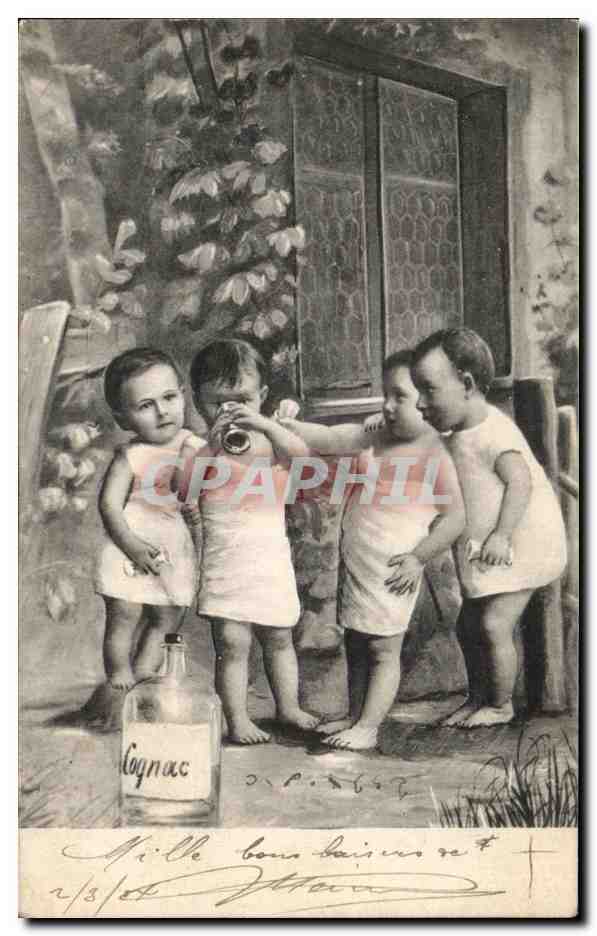 CPA Fantaisie Enfants Bebes Cognac 