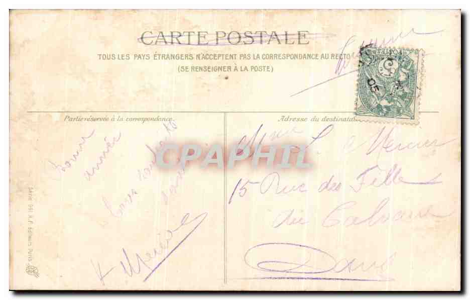 CPA Fantaisie Ange et enfant  — Rückseite