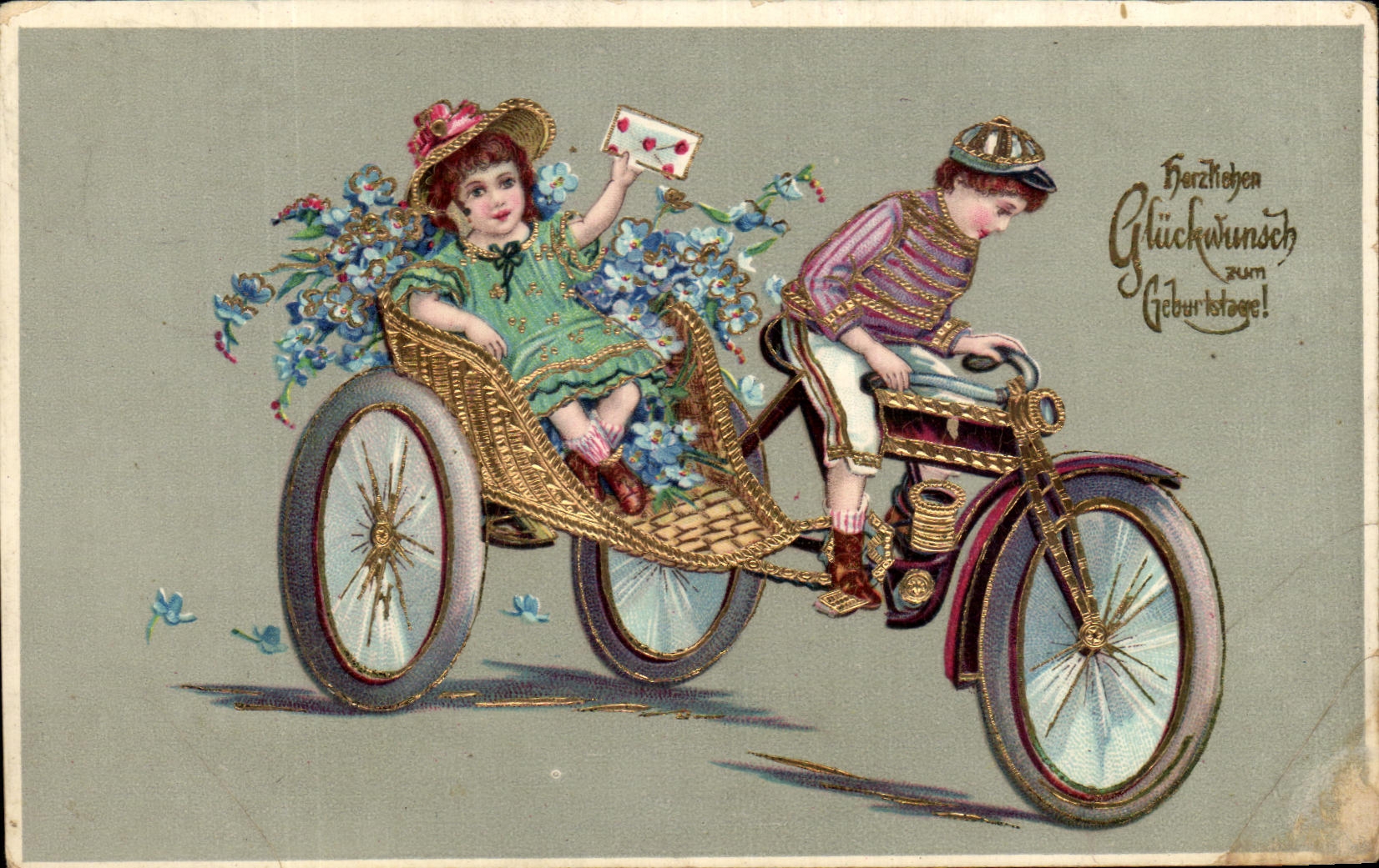 CPA Fantaisie Enfants Velo Cycle