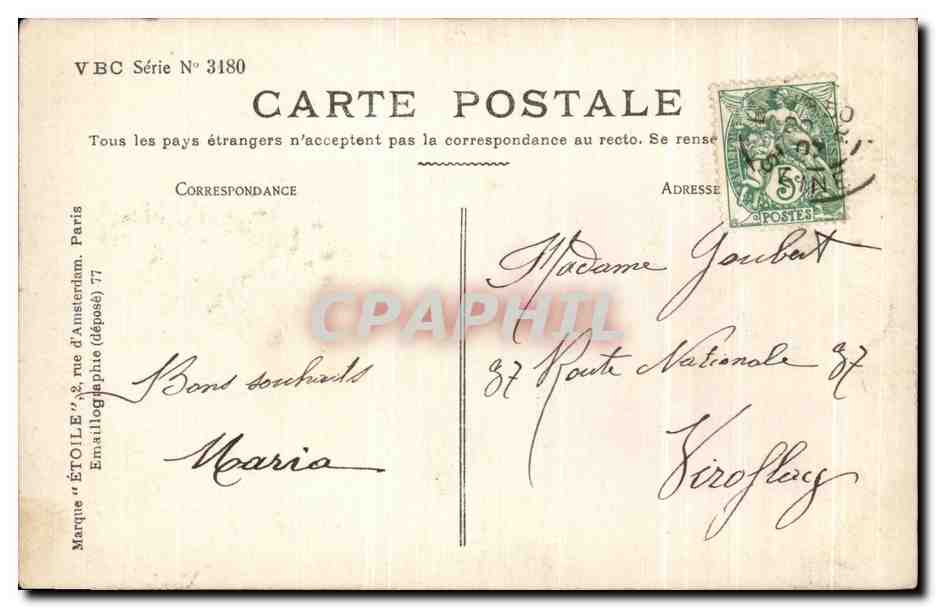 CPA Fantaisie Femme  — Verso
