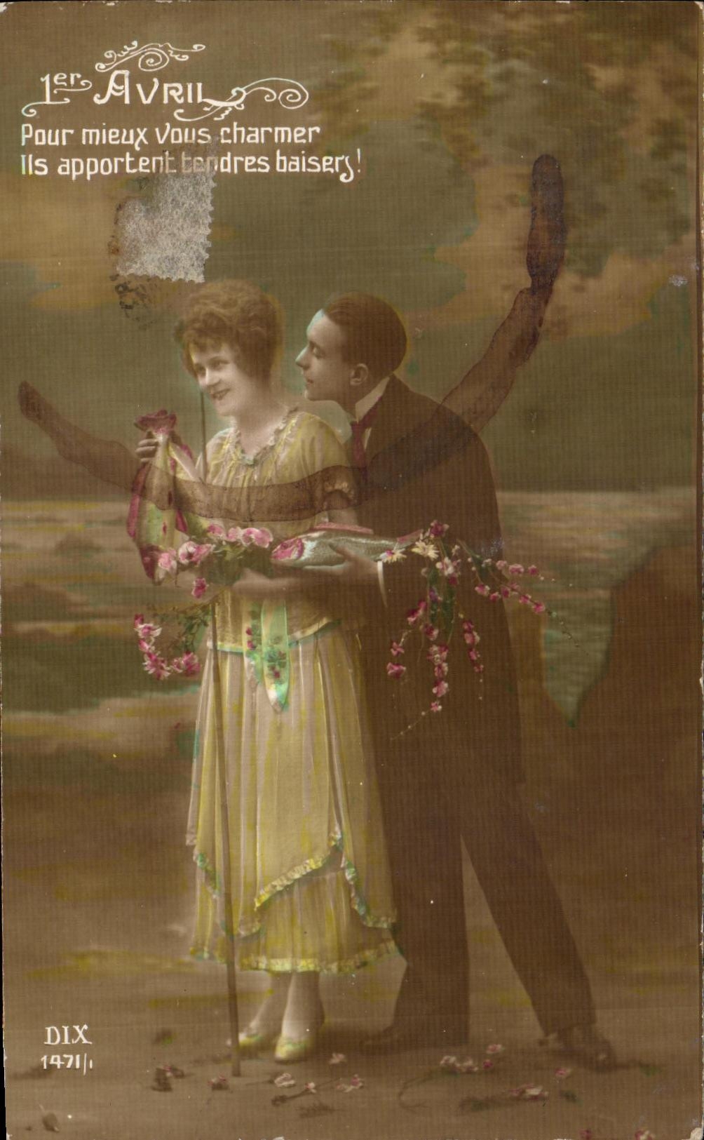 Un couple au printemps — 1er Avril — éditeur DIX n° 1971