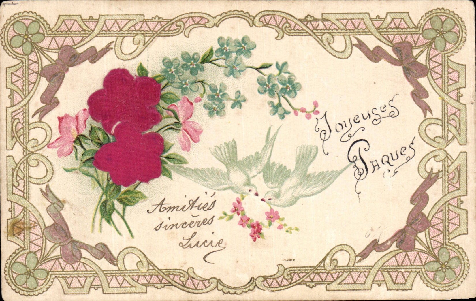CPA Fantaisie Fleurs Colombes 