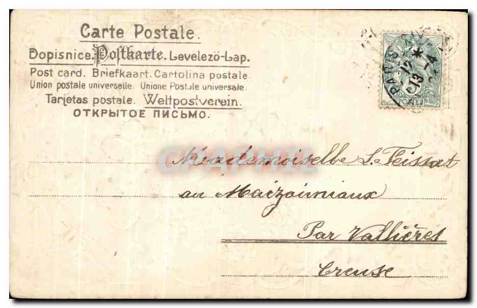 CPA Fantaisie Fleurs Colombes  — Back