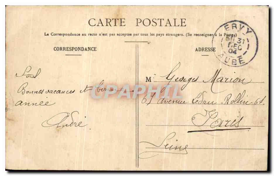 CPA Fantaisie Femme premier peche Serpent — Verso