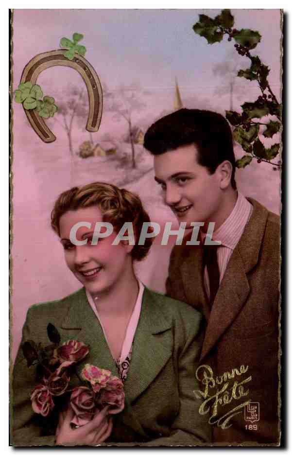 Young couple — Christmas scene — Éditions Superluxé, Paris, n°189