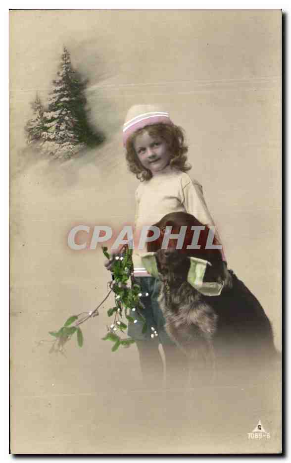 CPA Fantaisie Enfant et chien 
