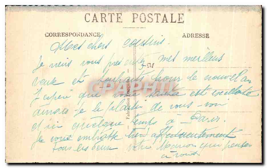 Femme en robe élégante — Bonne Année — D.D. n°1021 — Rückseite