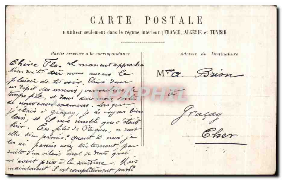 Je voudrais être l'oiseau qui va d'un vol rapide vers ma Patrie — Y. Fairion — éditeur inconnu, n°3 — Verso