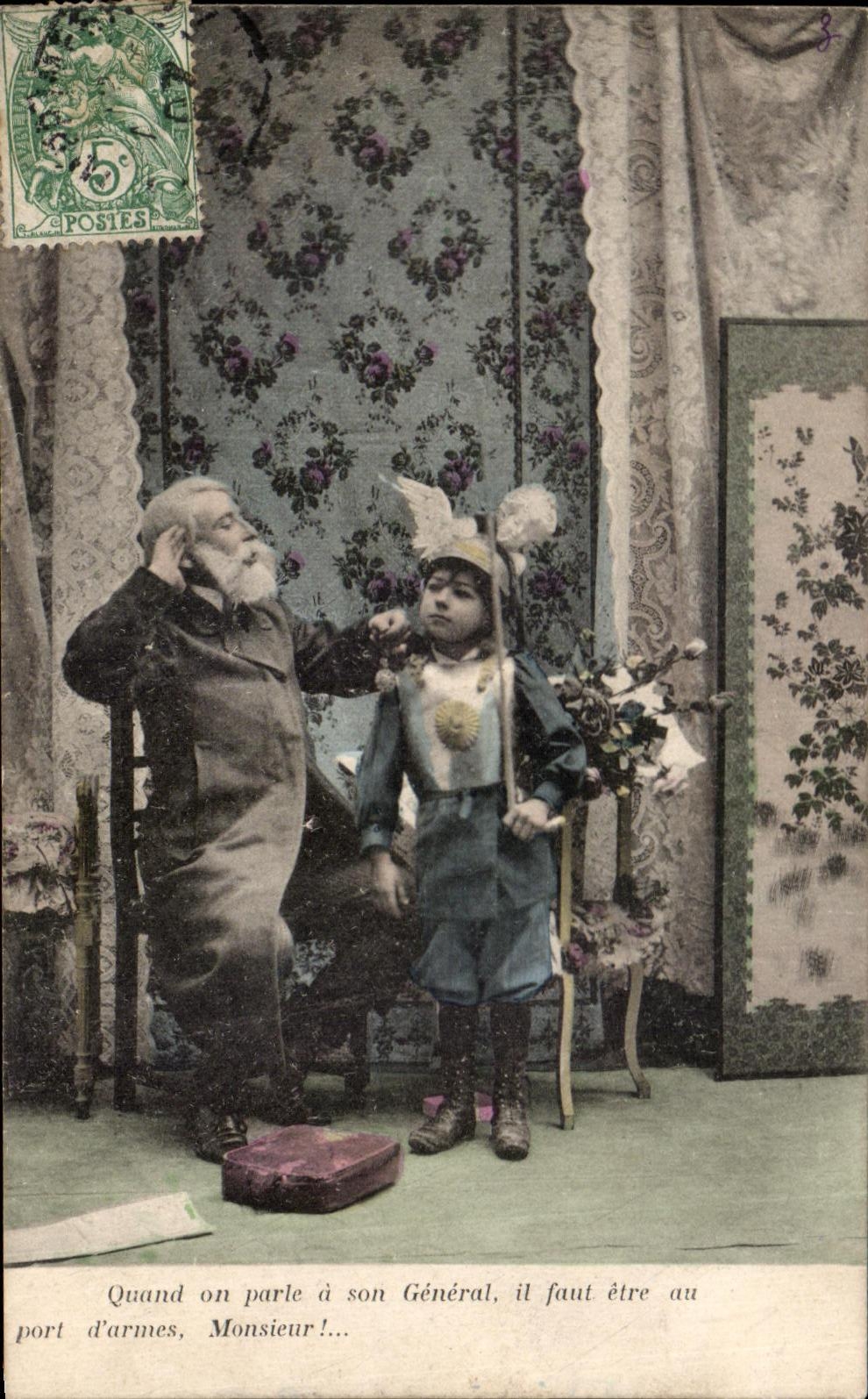CPA Fantaisie Enfant et grand pere