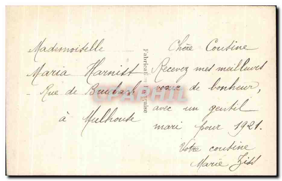 CPA Fantaisie Femme Fer a cheval — Verso