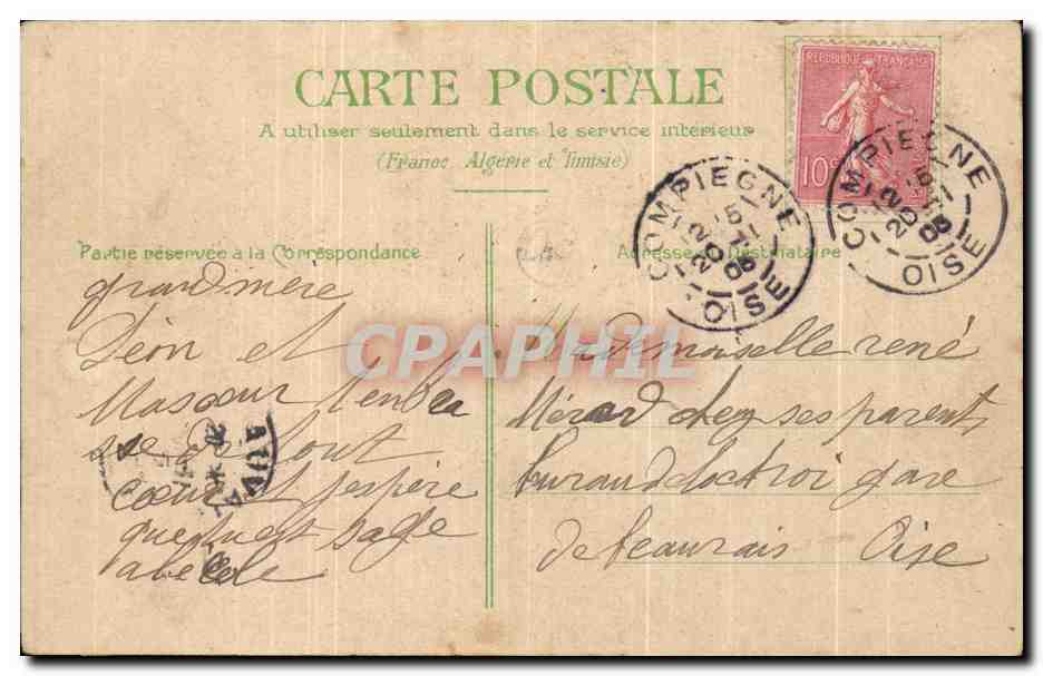 CPA Fantaisie Fleurs  — Verso