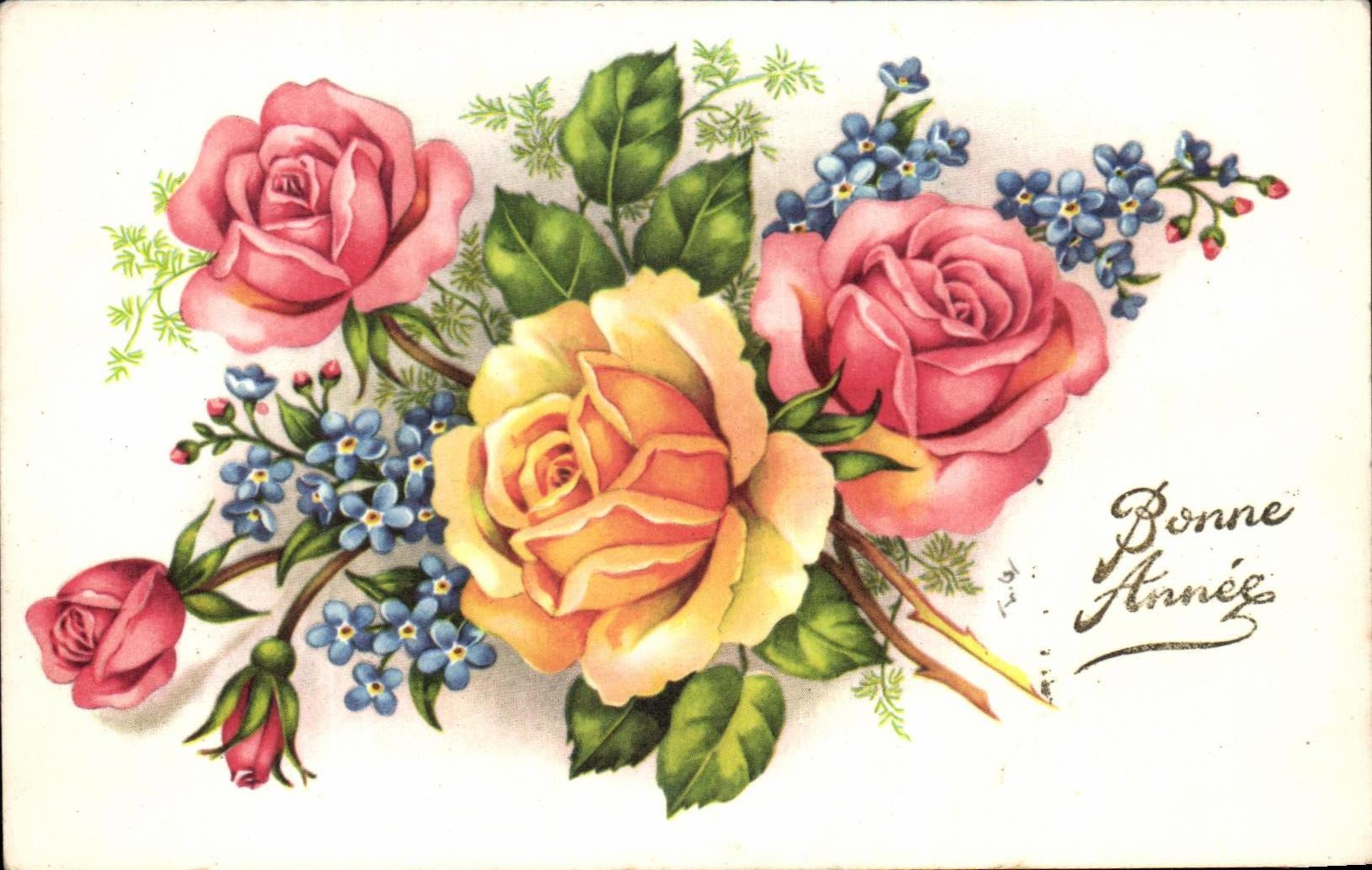 CPA Fantaisie Fleurs 
