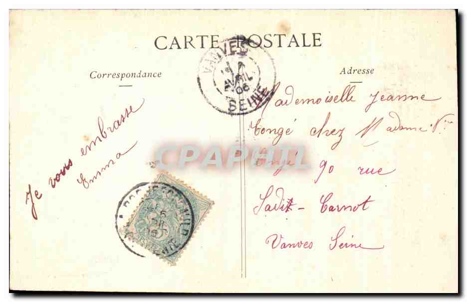 Fazzoletto — origine du mouchoir de poche — Phototype A. Berberet & Cie, Nancy — Verso
