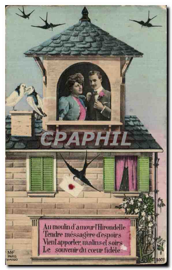 CPA Fantaisie Femme Hirondelle