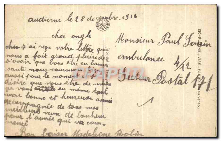 CPA Fantaisie Femme  — Verso